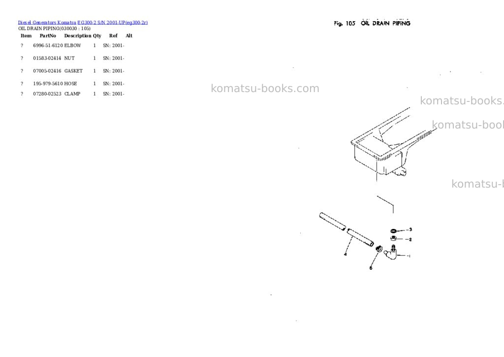 Komatsu eg300-2 s/n 2001-up Parts catalog cover Page 2 Komatsu eg300-2 s/n 2001-up Parts catalog cover Page 2