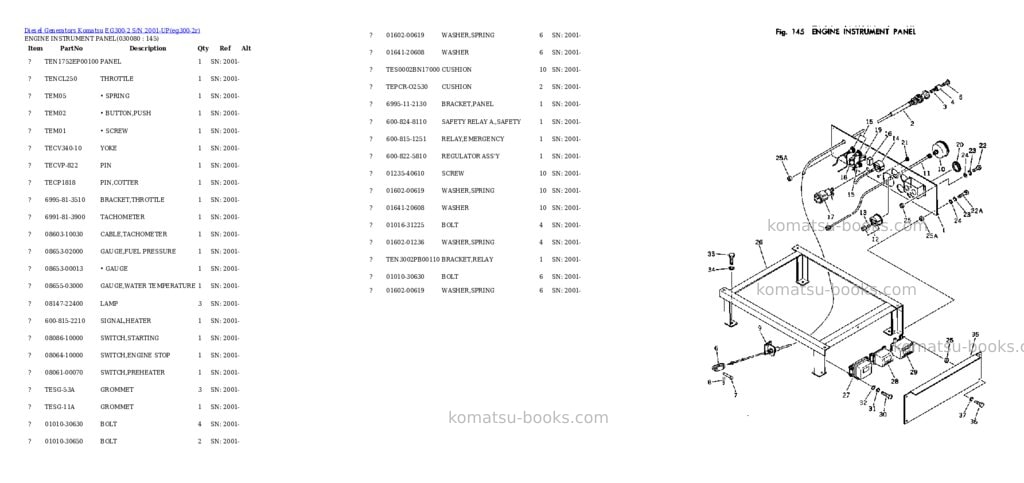Komatsu eg300-2 s/n 2001-up Parts catalog cover Page 7 Komatsu eg300-2 s/n 2001-up Parts catalog cover Page 7