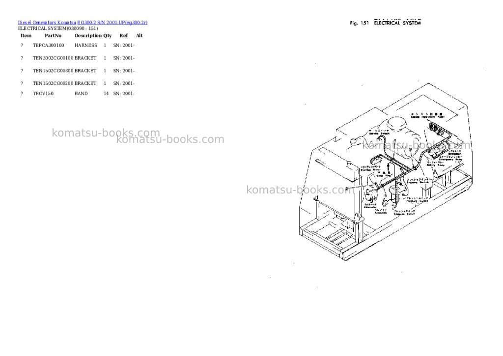 Komatsu eg300-2 s/n 2001-up Parts catalog cover Page 8 Komatsu eg300-2 s/n 2001-up Parts catalog cover Page 8