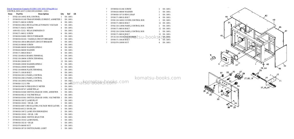 Komatsu EG300-5 S/N 5001-UP Parts catalog cover Page 3
