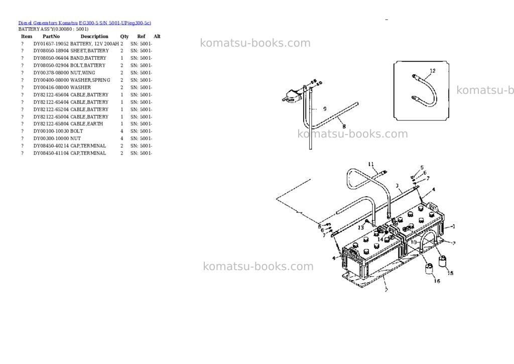 Komatsu EG300-5 S/N 5001-UP Parts catalog cover Page 7