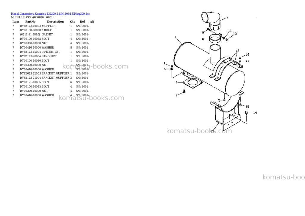 Komatsu EG300-5 S/N 5001-UP Parts catalog cover Page 8