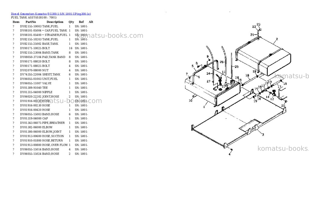 Komatsu EG300-5 S/N 5001-UP Parts catalog cover Page 9