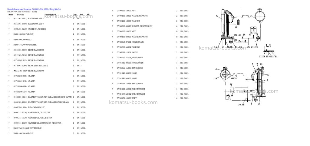 Komatsu eg300-5 s/n 5001-up Parts catalog cover Page 4