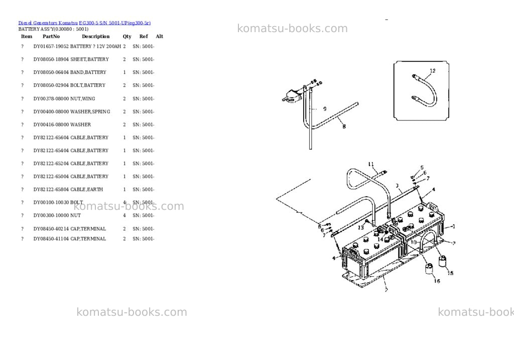 Komatsu eg300-5 s/n 5001-up Parts catalog cover Page 7