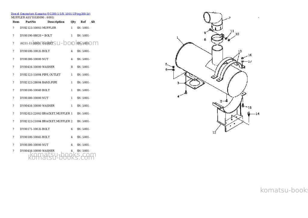 Komatsu eg300-5 s/n 5001-up Parts catalog cover Page 8