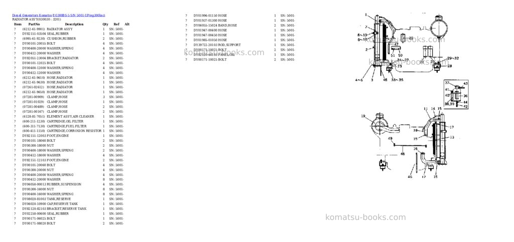 Komatsu eg300bs-5 s/n 5001-up Parts catalog cover Page 2