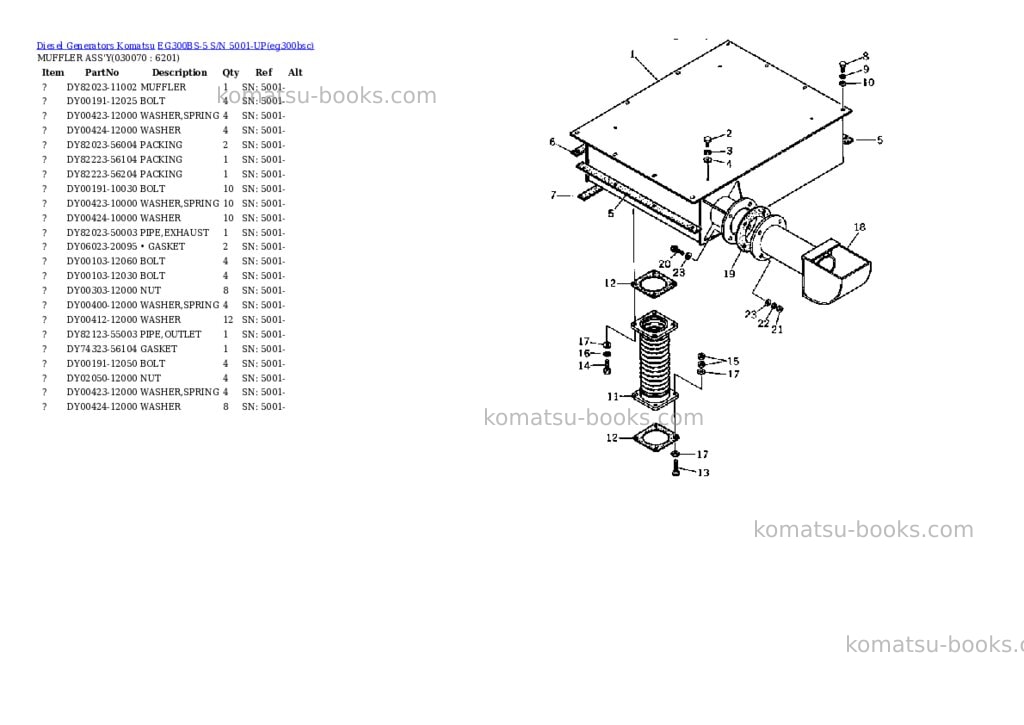 Komatsu eg300bs-5 s/n 5001-up Parts catalog cover Page 6
