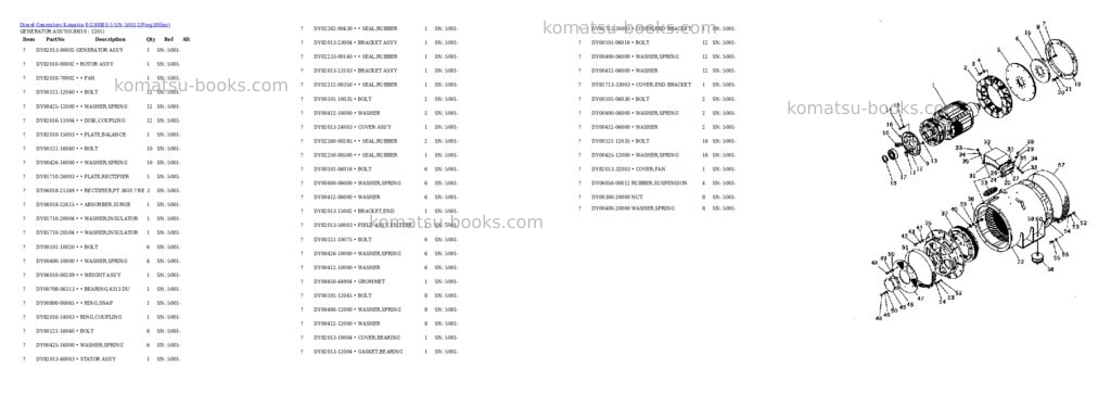 Komatsu EG300BS-5 S/N 5001-UP Parts catalog cover