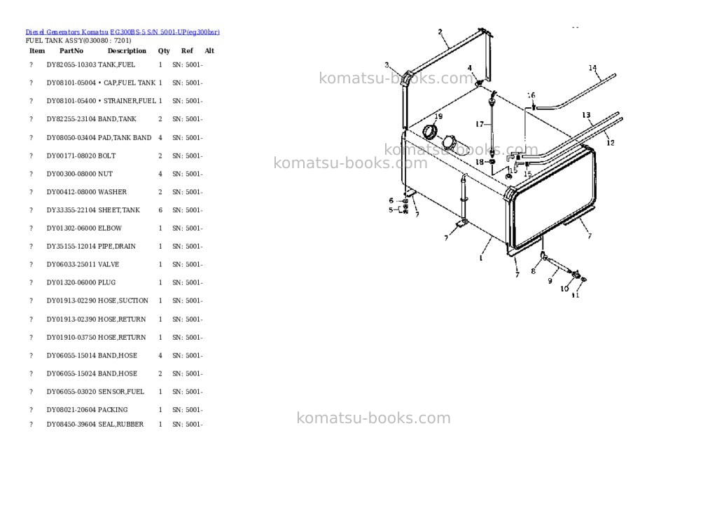 Komatsu EG300BS-5 S/N 5001-UP Parts catalog cover Page 8