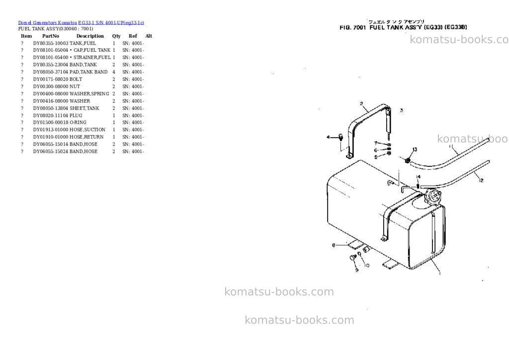 Komatsu eg33-1 s/n 4001-up Parts catalog cover Page 5 Komatsu eg33-1 s/n 4001-up Parts catalog cover Page 5