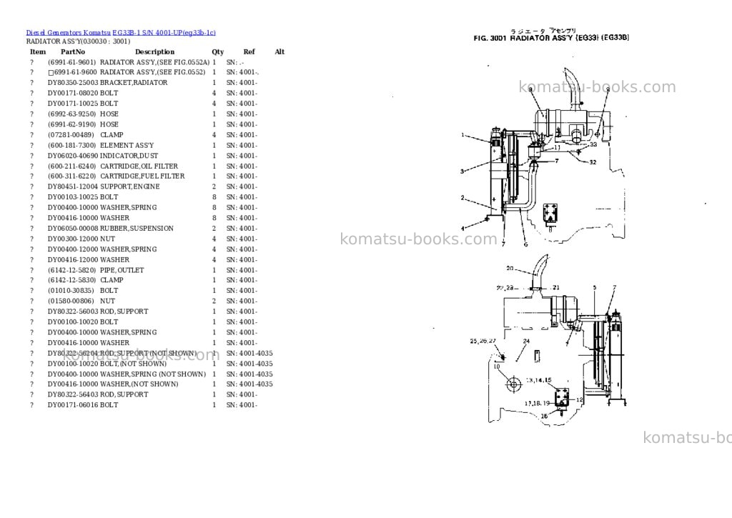 Komatsu eg33b-1 s/n 4001-up Parts catalog cover Page 3