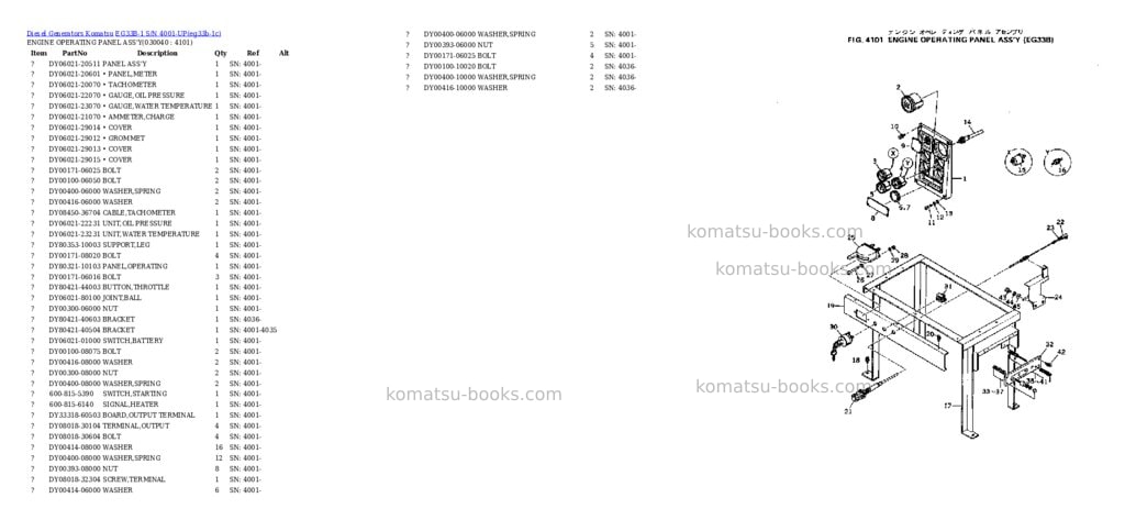 Komatsu eg33b-1 s/n 4001-up Parts catalog cover Page 4
