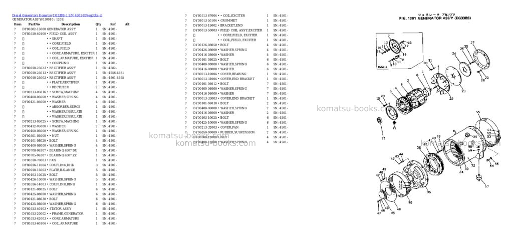 Komatsu EG33BS-1 S/N 4501-UP Parts catalog cover