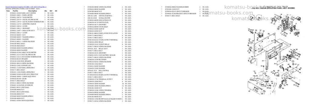 Komatsu EG33BS-1 S/N 4501-UP Parts catalog cover Page 4