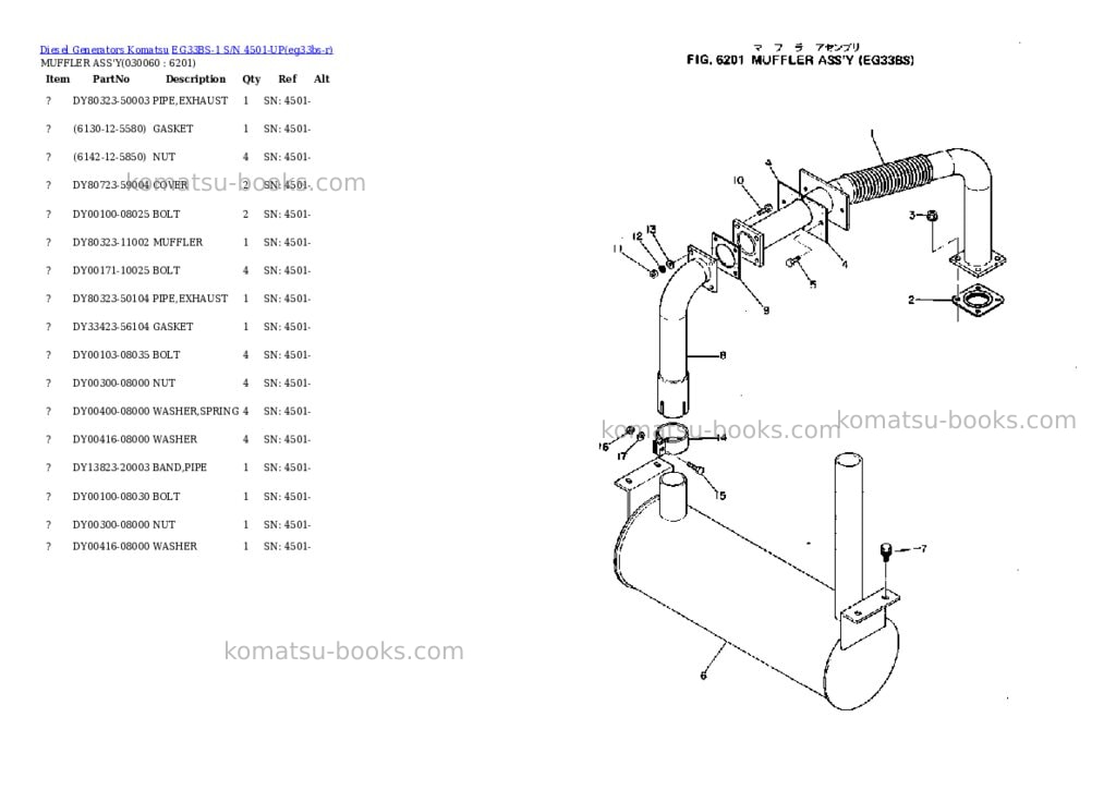 Komatsu eg33bs-1 s/n 4501-up Parts catalog cover Page 6