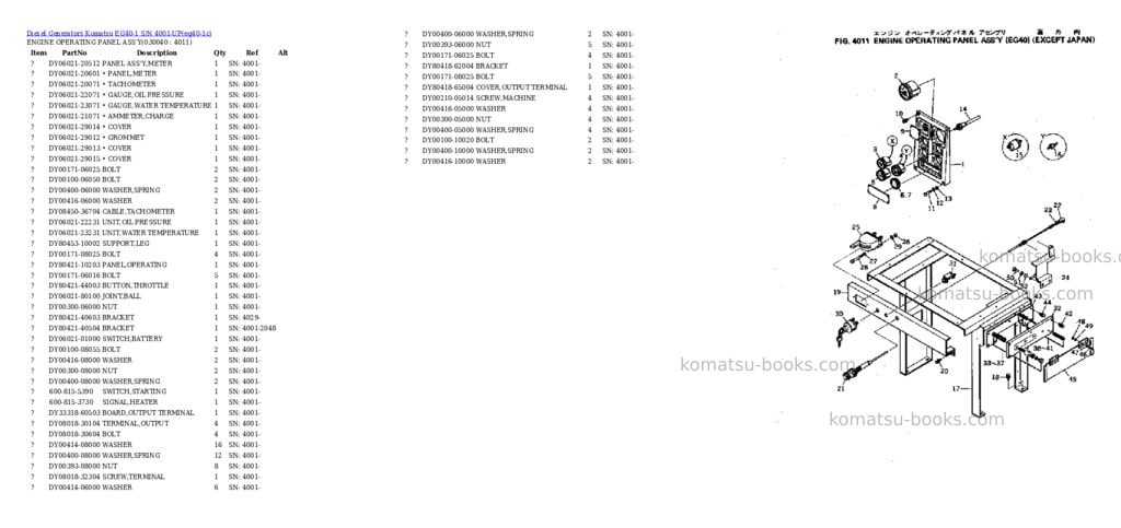 Komatsu eg40-1 s/n 4001-up Parts catalog cover Page 3