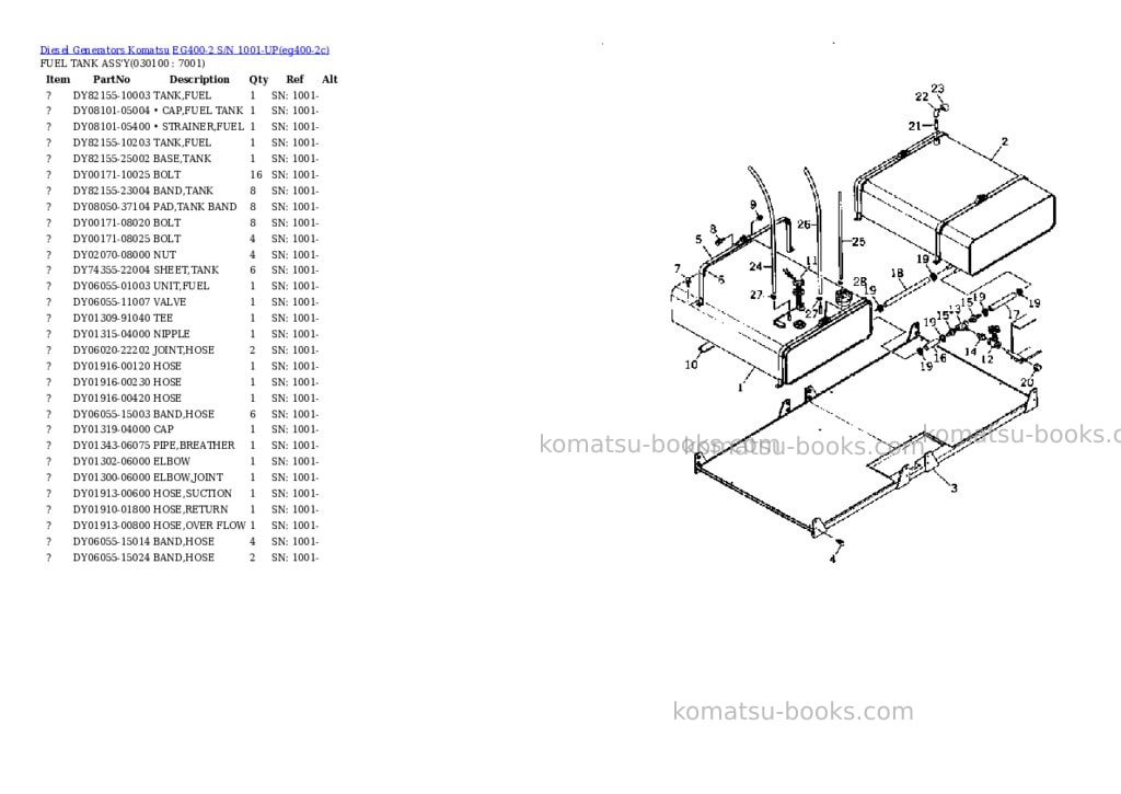Komatsu EG400-2 S/N 1001-UP Parts catalog cover Page 10
