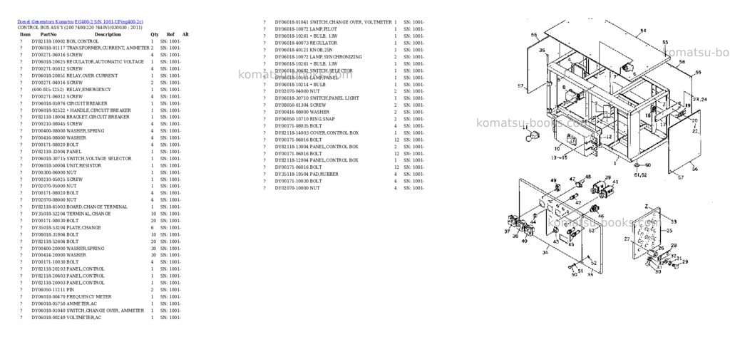 Komatsu EG400-2 S/N 1001-UP Parts catalog cover Page 3