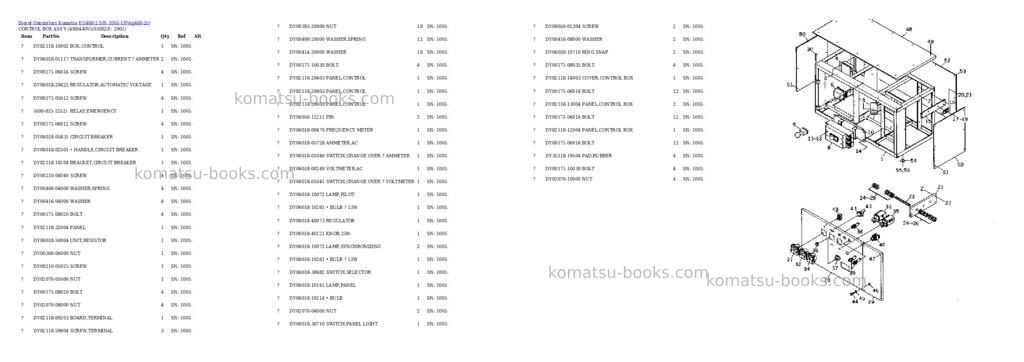 Komatsu eg400-2 s/n 1001-up Parts catalog cover
