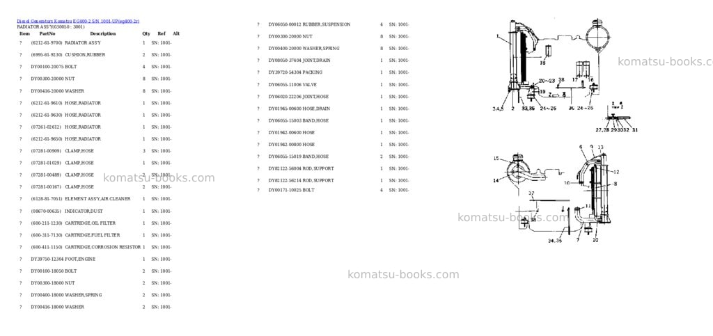 Komatsu eg400-2 s/n 1001-up Parts catalog cover Page 4