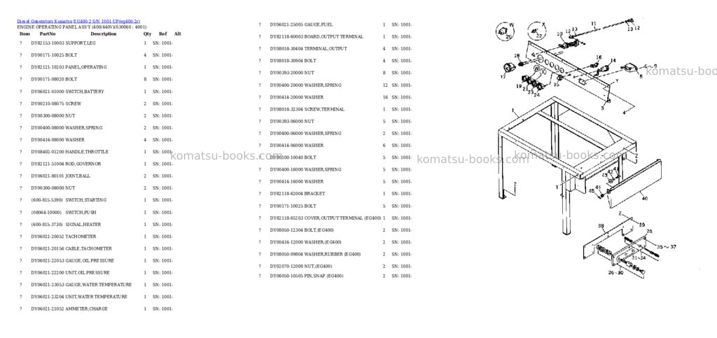 Komatsu eg400-2 s/n 1001-up Parts catalog cover Page 5