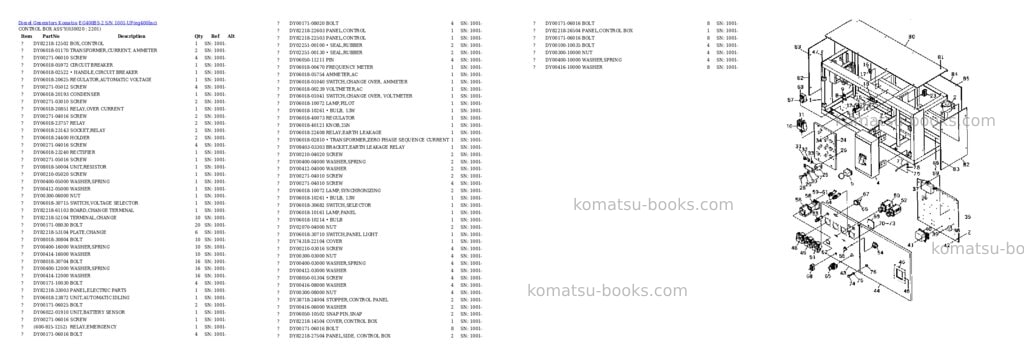 Komatsu EG400BS-2 S/N 1001-UP Parts catalog cover