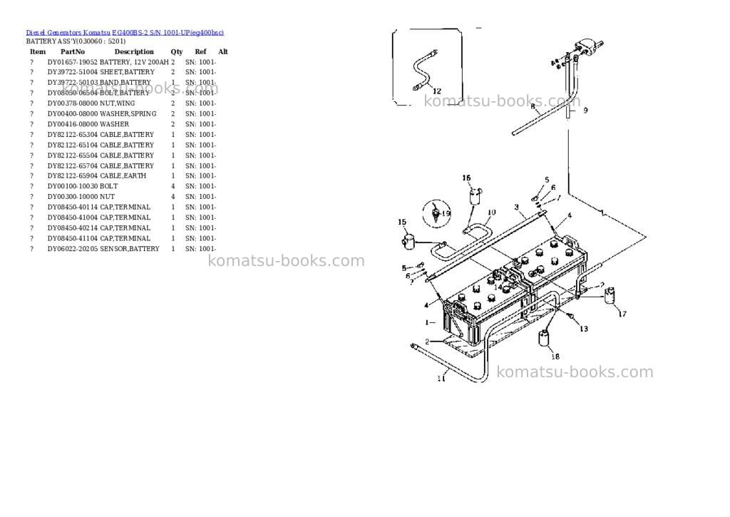 Komatsu EG400BS-2 S/N 1001-UP Parts catalog cover Page 5