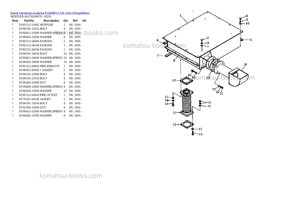 Komatsu EG400BS-2 S/N 1001-UP Parts catalog cover Page 6