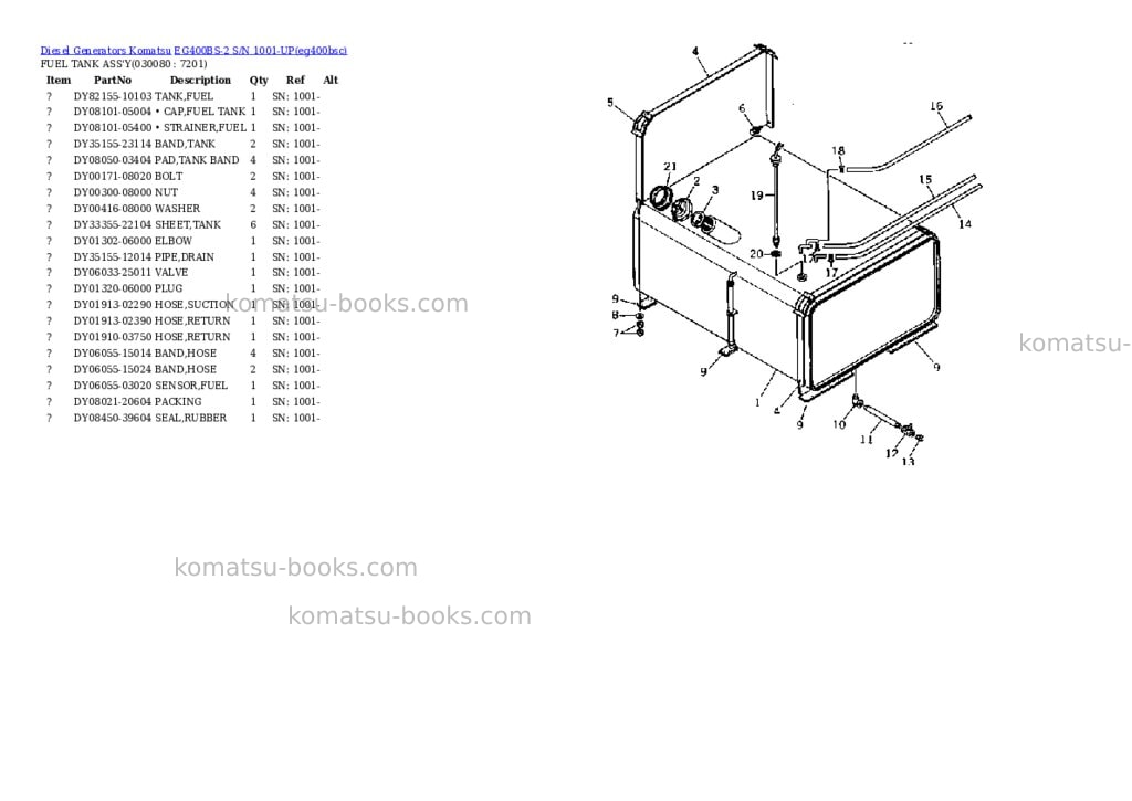 Komatsu EG400BS-2 S/N 1001-UP Parts catalog cover Page 7