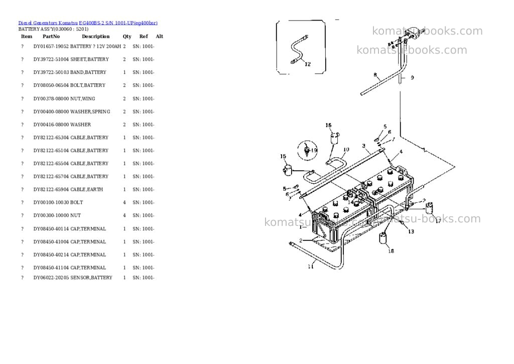 Komatsu eg400bs-2 s/n 1001-up Parts catalog cover Page 6