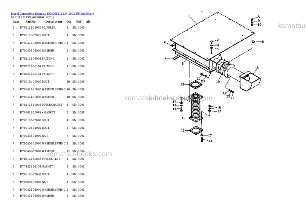 Komatsu eg400bs-2 s/n 1001-up Parts catalog cover Page 7
