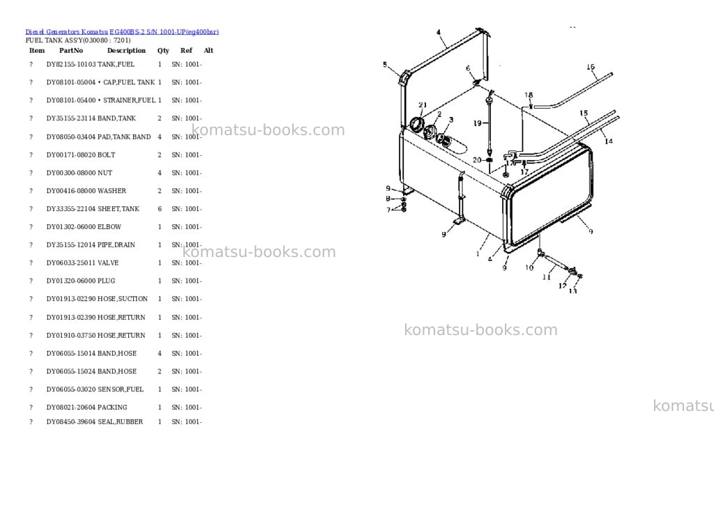 Komatsu eg400bs-2 s/n 1001-up Parts catalog cover Page 8