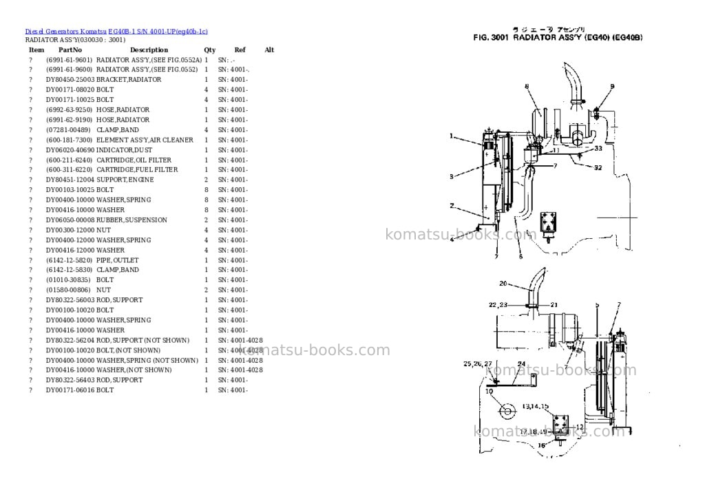 Komatsu eg40b-1 s/n 4001-up Parts catalog cover Page 3