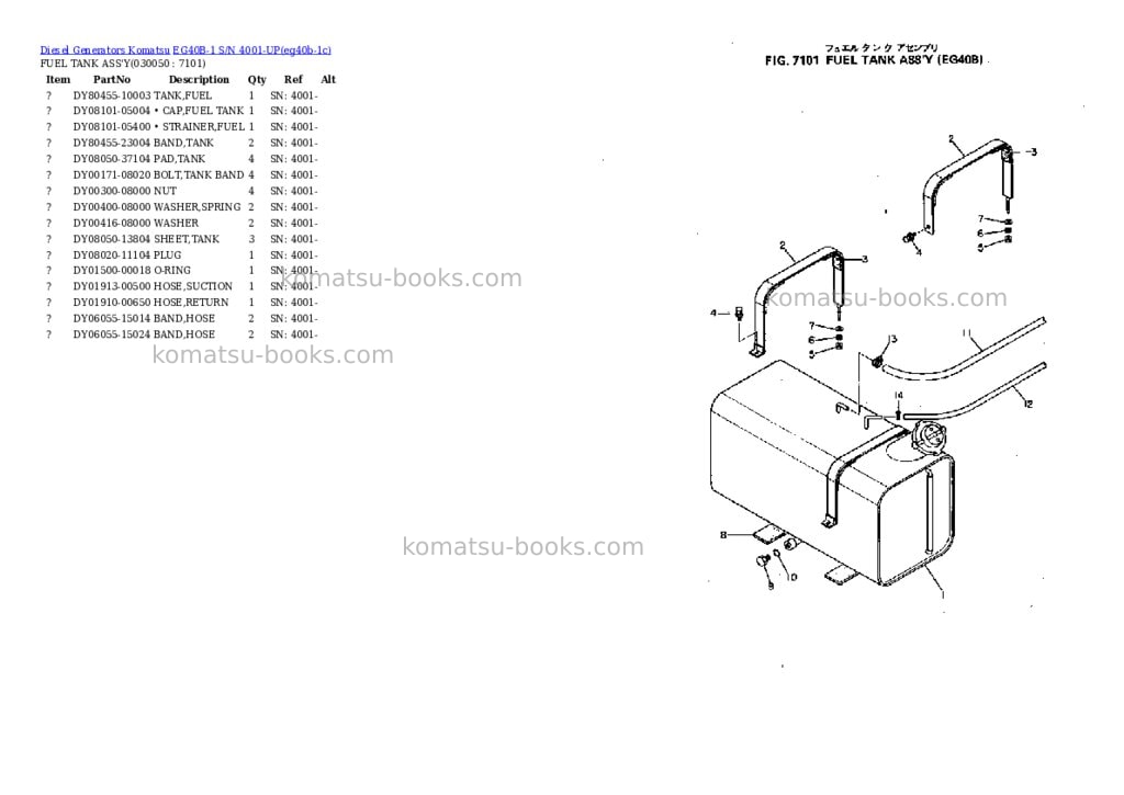 Komatsu eg40b-1 s/n 4001-up Parts catalog cover Page 5