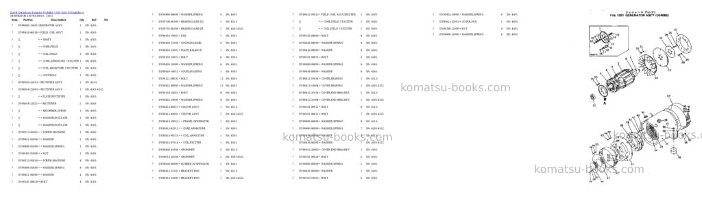 Komatsu eg40bs-1 s/n 4501-up Parts catalog cover