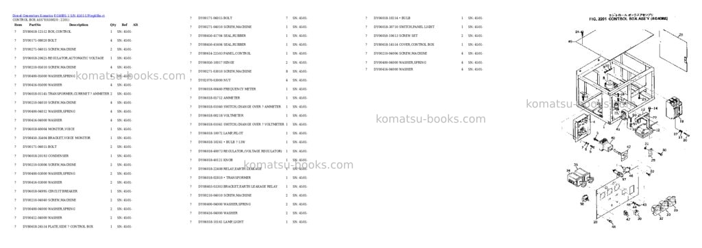 Komatsu eg40bs-1 s/n 4501-up Parts catalog cover Page 2