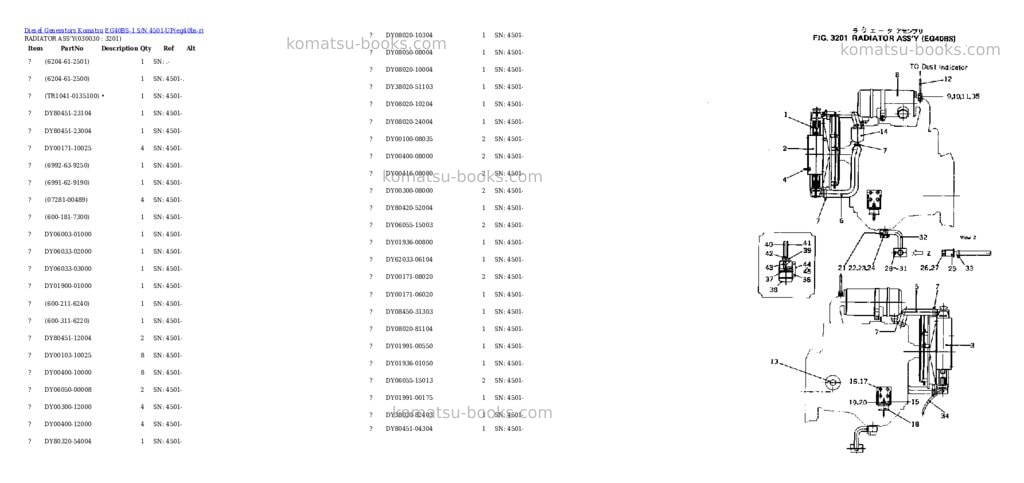 Komatsu eg40bs-1 s/n 4501-up Parts catalog cover Page 3