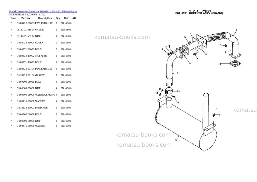 Komatsu eg40bs-1 s/n 4501-up Parts catalog cover Page 6