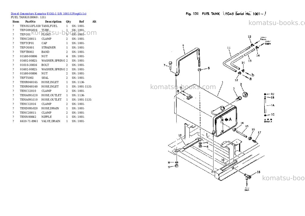 Komatsu eg45-1 s/n 1001-up Parts catalog cover Page 6 Komatsu eg45-1 s/n 1001-up Parts catalog cover Page 6