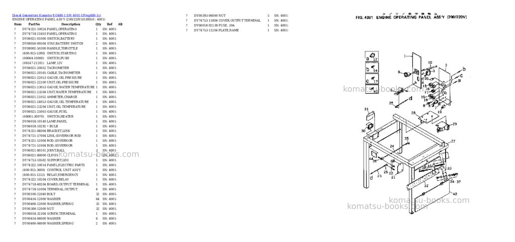 Komatsu EG480-1 S/N 4001-UP Parts catalog cover Page 4