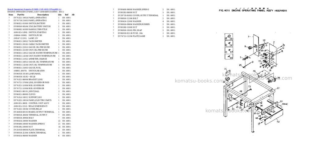 Komatsu EG480-1 S/N 4001-UP Parts catalog cover Page 5