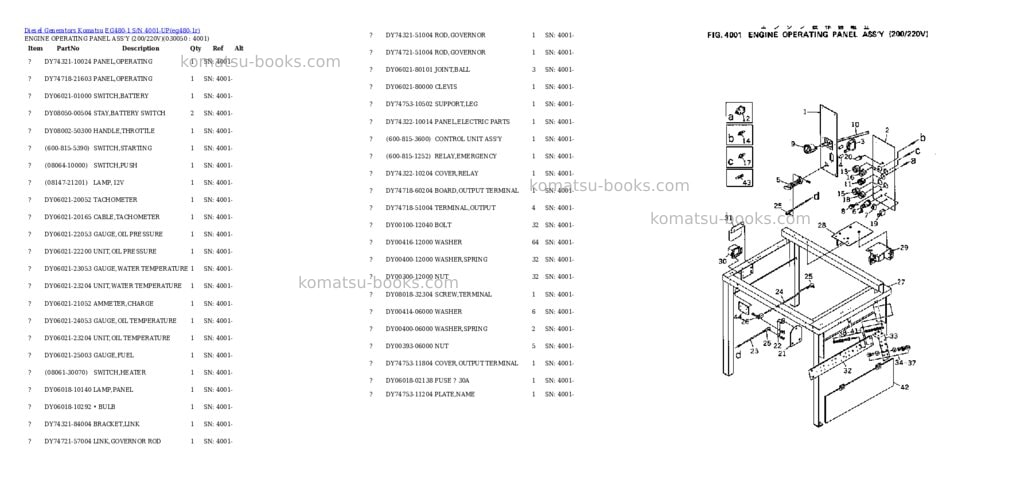 Komatsu eg480-1 s/n 4001-up Parts catalog cover Page 5