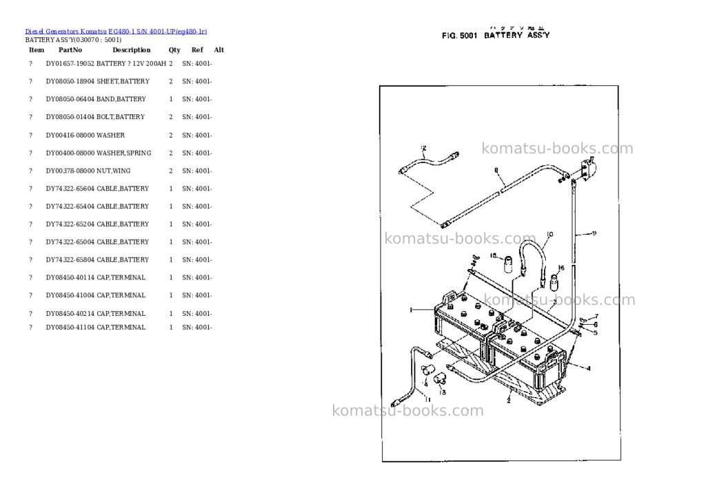 Komatsu eg480-1 s/n 4001-up Parts catalog cover Page 7