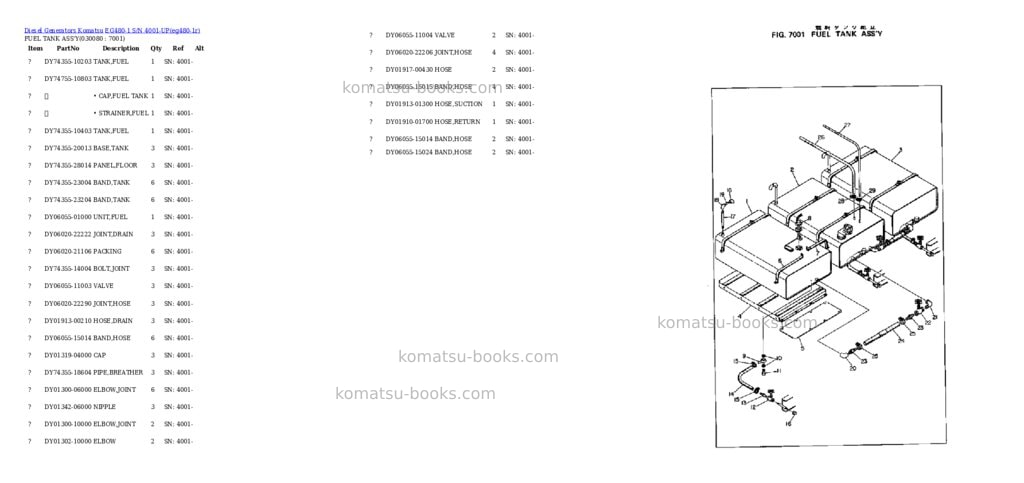 Komatsu eg480-1 s/n 4001-up Parts catalog cover Page 8