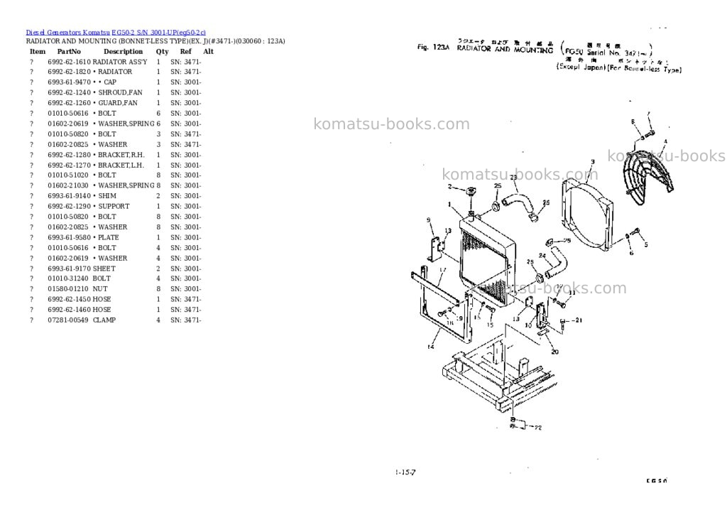 Komatsu eg50-2 s/n 3001-up Parts catalog cover Page 5 Komatsu eg50-2 s/n 3001-up Parts catalog cover Page 5