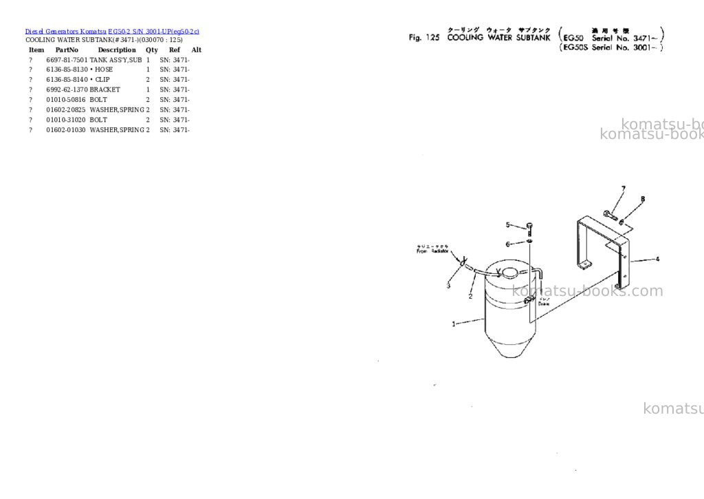 Komatsu eg50-2 s/n 3001-up Parts catalog cover Page 6 Komatsu eg50-2 s/n 3001-up Parts catalog cover Page 6
