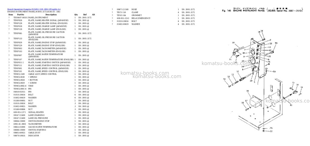 Komatsu eg50s-2 s/n 3001-up Parts catalog cover Page 10 Komatsu eg50s-2 s/n 3001-up Parts catalog cover Page 10