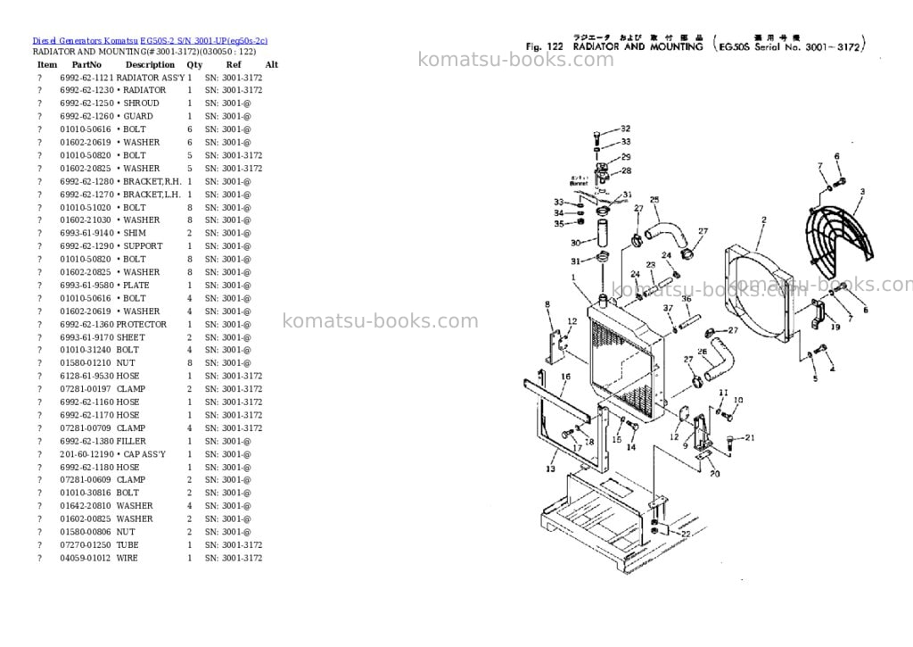 Komatsu eg50s-2 s/n 3001-up Parts catalog cover Page 4 Komatsu eg50s-2 s/n 3001-up Parts catalog cover Page 4