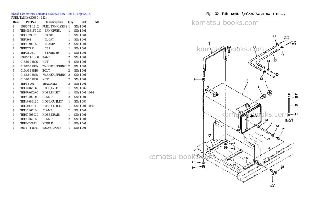 Komatsu EG55S-1 S/N 1001-UP Parts catalog cover Page 5